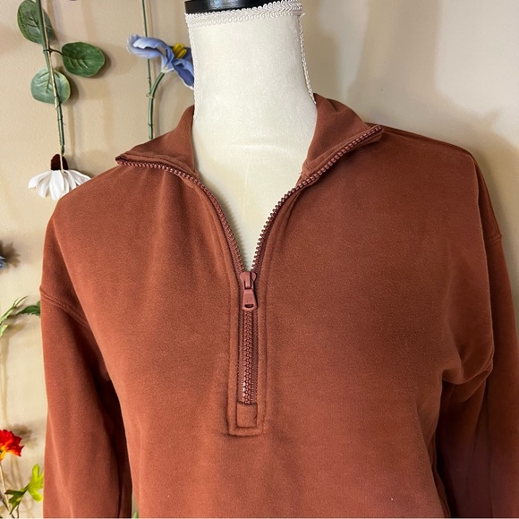 Fabletics Kat Half Zip Pullover Java, Small - Picture 7 of 7